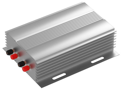 Extruded aluminum power supply housing rendering